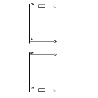 DPI M12 2 fils DC NO P2mm noyé 74,8(52,2)mm Laiton 10-30Vdc M12 4P-Lire la description