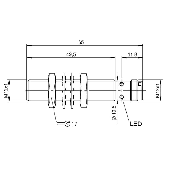 DPI M12 PNP NO P4mm noyé / M12 4P-Lire la description