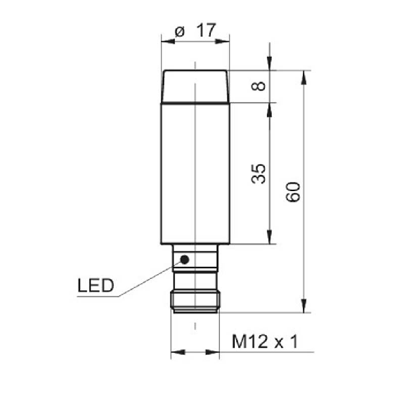 DPI D17 PNP NF P12mm non noyé lg61mm Inox 10-30Vdc WD / M12 4P-Lire la description