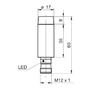 DPI D17 PNP NF P12mm non noyé lg61mm Inox 10-30Vdc WD / M12 4P-Lire la description