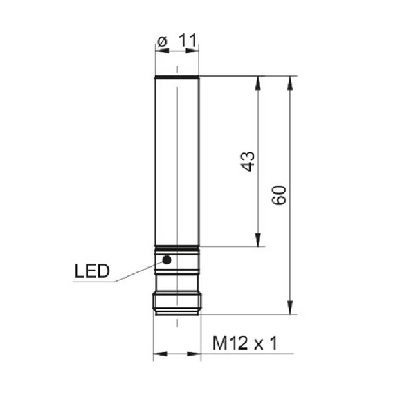 DPI D11 NPN NO P4mm noyé lg60mm Inox 10-30Vdc WD / M12 4P-Lire la description