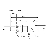 DPI M08 2 fils DC NO P2mm noyé lg50(29,5)mm Laiton 10-36Vdc / M12 4P