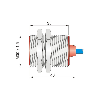 DPI M30 2 fils DC NAMUR NF P10mm noyé 45(28)mm Laiton 5-30Vdc c3m