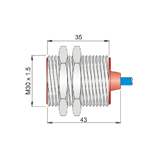 DPI M30 2 fils DC NAMUR NF P10mm noyé 45(28)mm Laiton 5-30Vdc c3m-Lire la description