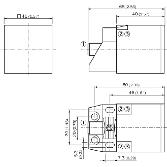 DPI Rect. PNP NO P20mm noyé F1 40x40x65mm PBT / M12 4P-Lire la description