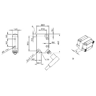 DPI Rect. NPN NO P4mm noyé 26x40x12mm Plast. / M08 3P-Lire la description