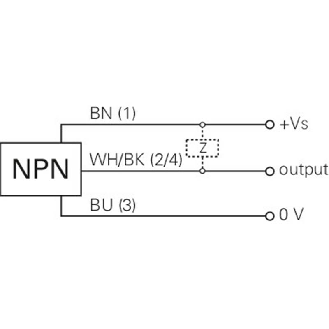 DPI M12 NPN NF P6mm noyé lg60(45)mm Laiton 6-36Vdc / M12 4P-Lire la description