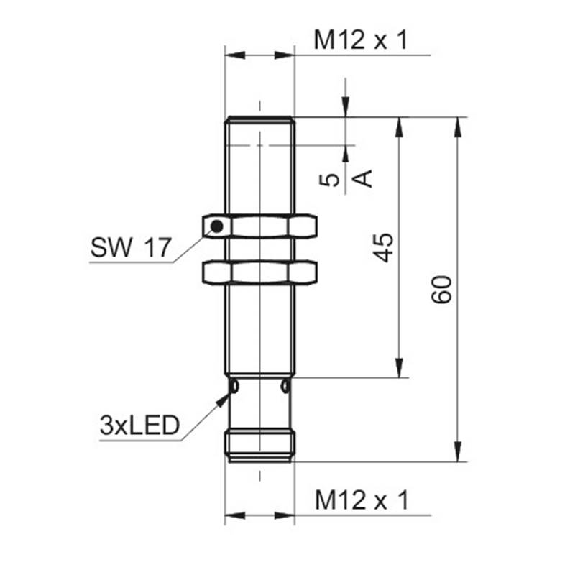 DPI M12 NPN NF P6mm noyé lg60(45)mm Laiton 6-36Vdc / M12 4P DPI M12 NPN NF P6mm noyé lg60(45)mm Laiton 6-36Vdc / M12 4P-Lire la description