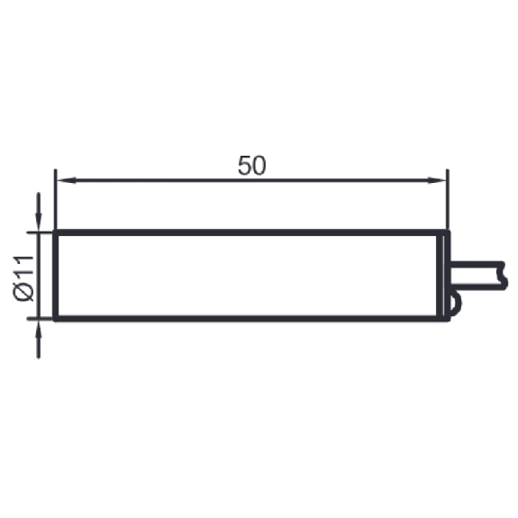 DPI D11 PNP NO P5mm non noyé 50mm PTFE / Câble 5m PUR-Lire la description