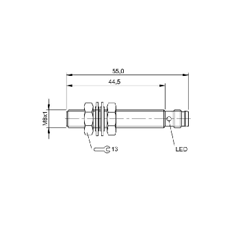 DPI M08 PNP NF P1,5mm noyé lg55(44,5)mm Inox 10-30Vdc / M08 3P-Lire la description