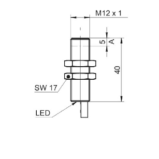 DPI M12 PNP NO P6mm noyé lg40mm Laiton 6-36Vdc / Câble 2m-Lire la description
