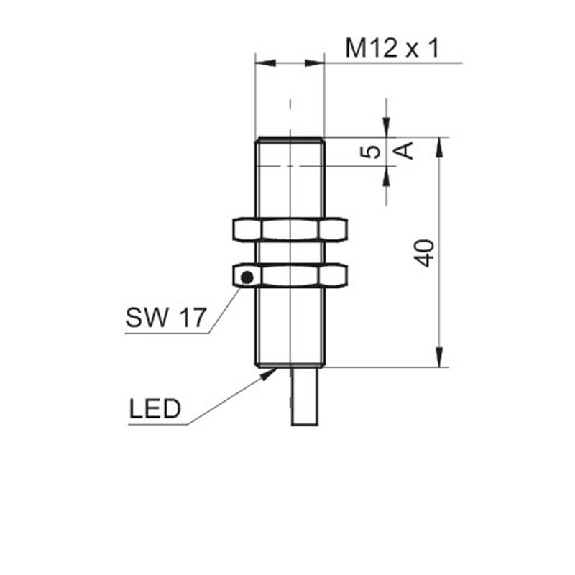 DPI M12 PNP NO P6mm noyé lg40mm Laiton 6-36Vdc / Câble 2m-Lire la description