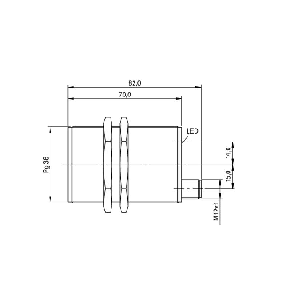 DPI M40 PNP NO+NF P25mm noyé lg82(70)mm / M12 4P-Lire la description