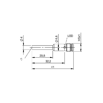 DPI D04 PNP NF P0,8mm noyé lg41(20,5)mm Inox 10-30Vdc / M08 3P-Lire la description