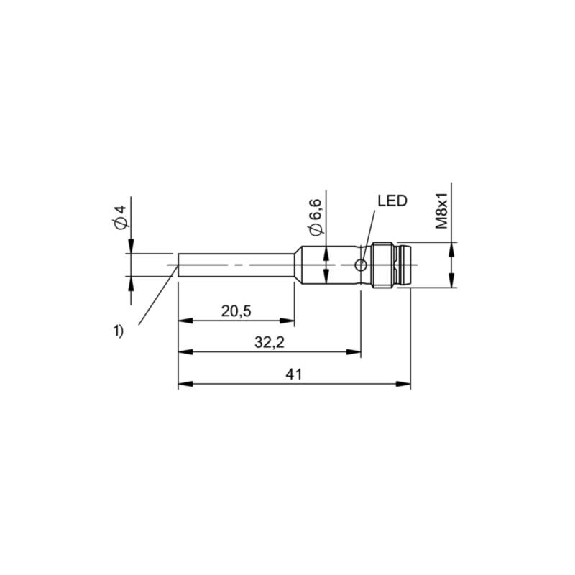 DPI D04 PNP NF P0,8mm noyé lg41(20,5)mm Inox 10-30Vdc / M08 3P-Lire la description