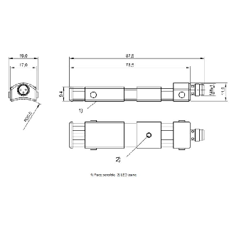 DPI Rect. PNP NO P16mm 17x12x106mm Plast. 10-30Vdc / M08 3P-Lire la description