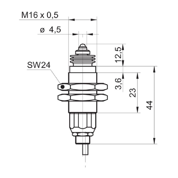 Commutateur de précision M16x73,5mm PNP NO FP=250g Câble 2m Commutateur de précision M16x73,5mm PNP NO FP=250g Câble 2m-Lire la description