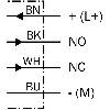 DPC Rect. PNP NO+NF P25mm non noyé Pot. 35x57,5x15mm / Câble 2m