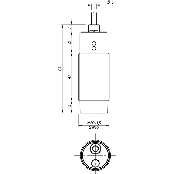 DPC M30 PNP NF P20mm non noyé 87(35)mm Laiton / Câble 2m PVC-Lire la description
