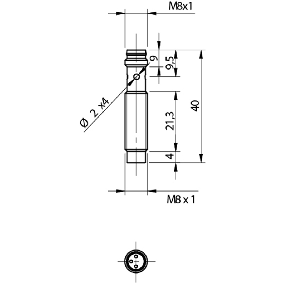 DPI M08 PNP NO P2,5mm non noyé Court Laiton 10-30Vdc M08 3P-Lire la description