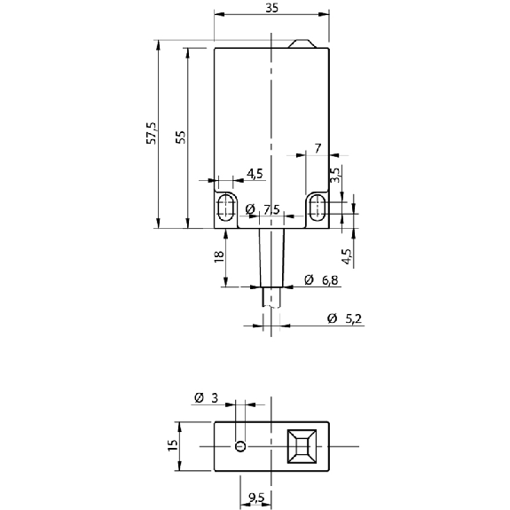 Cap.35x57x15,NPN-NO+NF,Cable,Sch/Nsch-LD-Lire la description