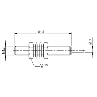 DPI M08 ANA 0-10V P0,5-1,5mm noyé lg51,5mm 15-30Vdc / Câble 3m PUR-Lire la description