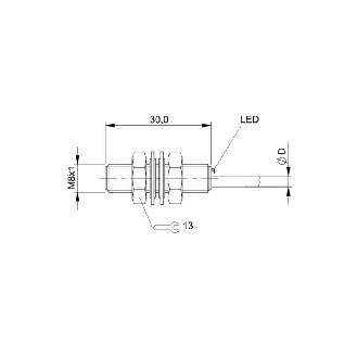 DPI M08 PNP NO P2mm noyé lg30mm Inox 10-30Vdc / Câble 2m PVC-Lire la description