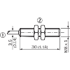 DPI M08 2 fils NAMUR NF P1mm noyé lg30mm / Câble 2m PVC