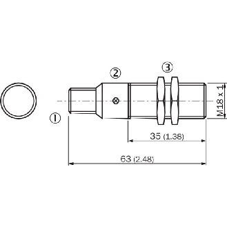 DPI M18 PNP NO+NF P8mm noyé lg64(48)mm Laiton 10-30Vdc / M12 4P-Lire la description