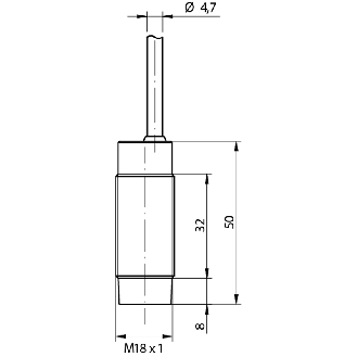 DPI M18 NPN NF P5mm non noyé Laiton 10-30Vdc Câble 2m PVC-Lire la description