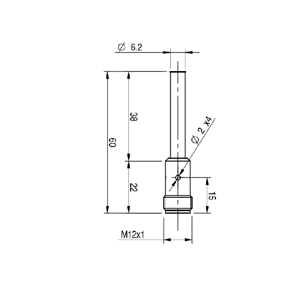 DPI D6,5 PNP NO P2mm noyé / M12 4P-Lire la description