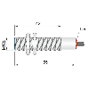 DPI Ex M12 2 fils DC NO P2mm noyé 65(42)mm 20-250Vac / Câble 2m PVC