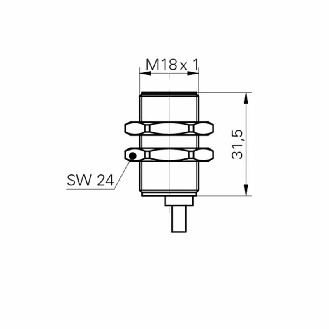 DPI M18 ANA 1-9Vdc P2-5mm noyé 32mm Laiton 15-30Vdc / Câble 2m PVC-Lire la description