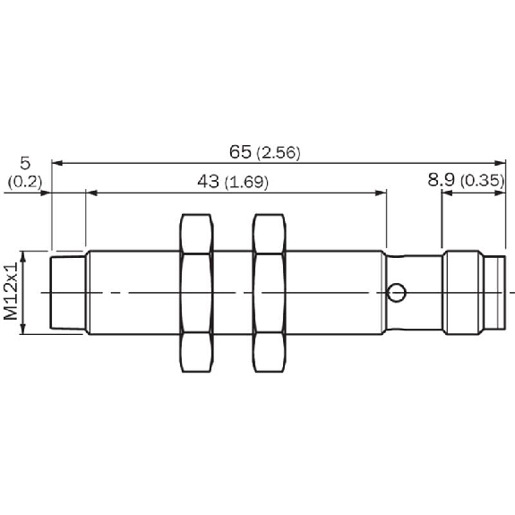 DPI M12 NPN NO P8mm non noyé 65(43)mm Inox V4A / M12 4P-Lire la description