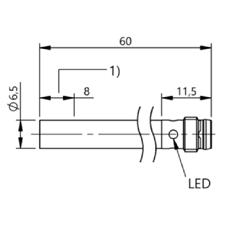 DPI D6.5 PNP NO P4mm quasi-noyé lg60(48.5)mm Inox 10-30Vdc / M08 3P-Lire la description