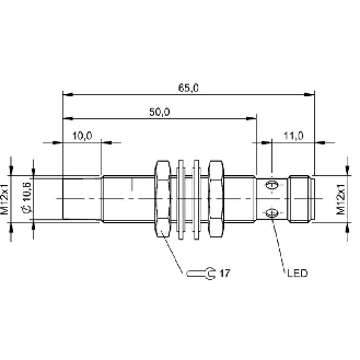 DPI M12 PNP NO P8mm non noyé F1 65(40)mm 10-30Vdc / M12 4P-Lire la description