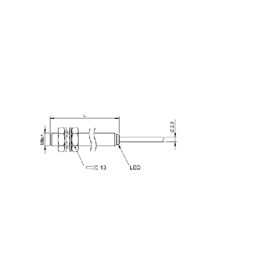 DPI M08 PNP NF P1.5mm noyé lg45mm Inox 10-30Vdc / Câble 2m PVC-Lire la description