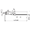 DPI M12 PNP NO P4mm noyé lg63(43)mm Inox 10-30Vdc / Câble 2m PVC