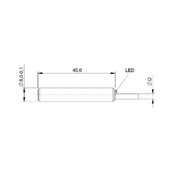 DPI M08 PNP NO P1,5mm noyé lg45mm Inox 10-30Vdc / Câble 2m PVC-Lire la description