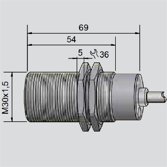 DPI Ex M30 NPN NO+NF P10mm noyé 70mm / Câble 2m-Lire la description
