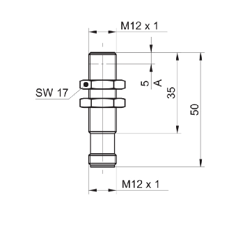 DPI M12 ANA 4-20mA P4mm noyé 50(35)mm Laiton / M12 4P-Lire la description