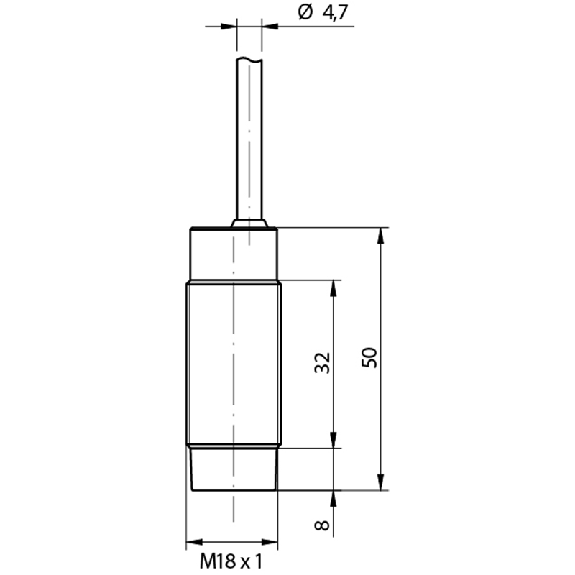 DPI M18 PNP NO P5mm non noyé Laiton 10-30Vdc Câble 2m PVC-Lire la description