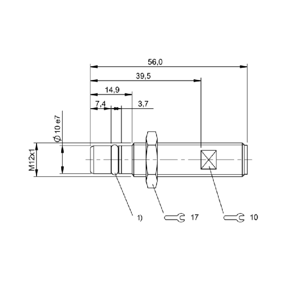 DPI HP M12 PNP NO P1.5mm noyé 56(41.1)mm Inox 350bar / M12 4P-Lire la description