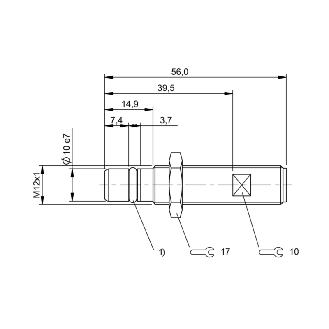 DPI HP M12 PNP NO P1.5mm noyé 56(41.1)mm Inox 350bar / M12 4P-Lire la description