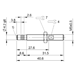 DPI HP M05 PNP NO P1mm lg40.5(31.5)mm Inox 500bar / M05 4P-Lire la description