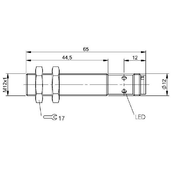 DPI M12 PNP/NPN NO/NF P4mm quasi-noyé Inox WD / M12 4P-Lire la description