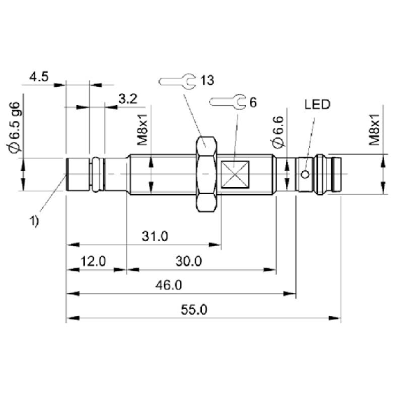 DPI HP D6,5 PNP NO P1,5mm noyé Inox 10-30Vdc 500bar +80°C / M08 3P-Lire la description
