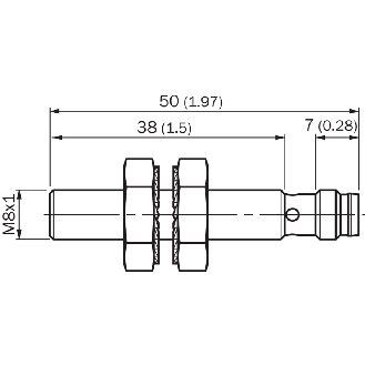 DPI M08 NPN NO P2mm noyé IO-Link 50(38)mm Inox V2A +100°C / M08 3P-Lire la description