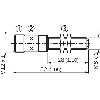 DPI M08 NPN NO P3mm quasi-noyé lg52(28)mm Laiton 10-30Vdc / M12 4P