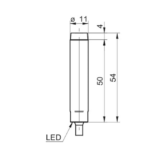 DPI D11 PNP NF P6mm non noyé lg55mm Inox 10-30Vdc WD / Câble 2m-Lire la description